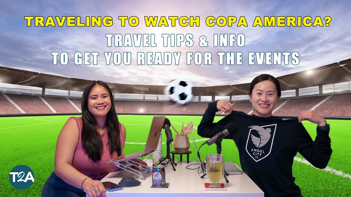 T2Apodcast's tweet photo. Olé, Olé, Olé, Olé !!! Soccer/Fútbol fans unite ... we are sharing tips on how you can experience a @CopaAmerica USA 2024 game this year- from flight &amp; match tickets examples, to how to best prepare for this event, etc.

Watch on youtube:
https://t.co/awIxo3bT7e 

#travelpodcast https://t.co/Q224H36RnC