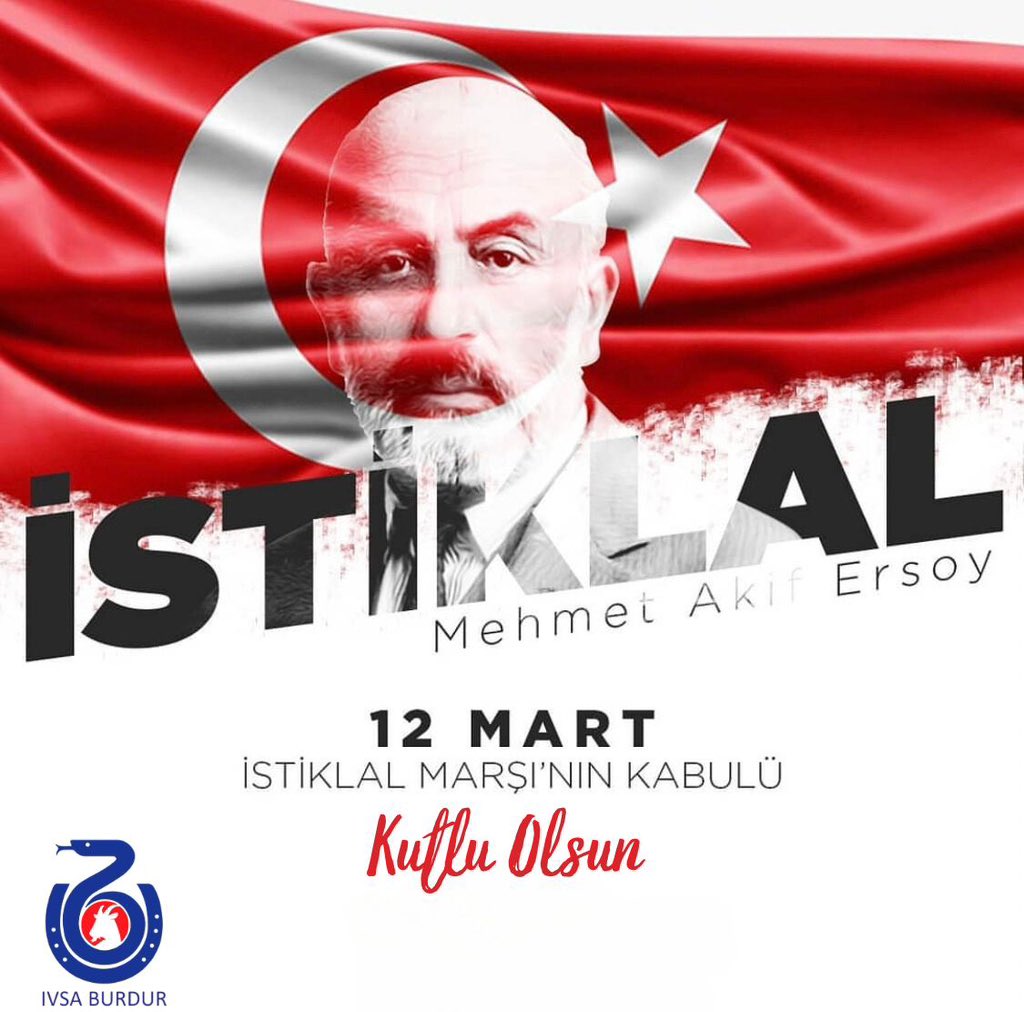 ivsaburdur's tweet photo. 12 Mart 1921 tarihinde kabul edilen, Milli şairimiz Veteriner Hekim Mehmet Akif Ersoy'un kaleme aldığı İstiklal Marşı'mızın kabulünün 103. yıl dönümü kutlu olsun! 🇹🇷
•
•
•
#istiklalmarşı103yaşında #MehmetAkifErsoy https://t.co/wWJar8j6Vv