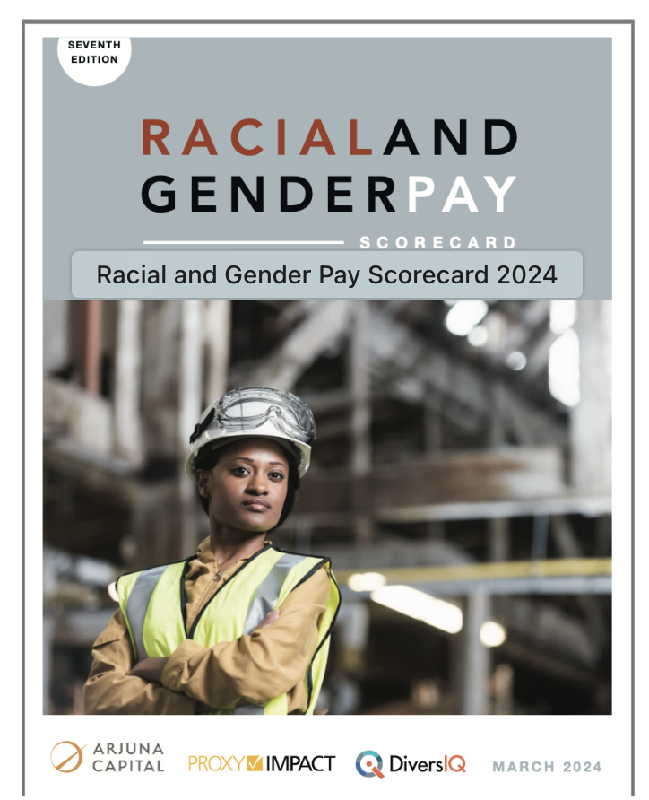 Its #EqualPayDay marking how far into 2024 women need to work to make what men earned in 2023 alone. @Proxy_Impact @ArjunaCapital & @DiversIQ released our annual #RacialPay and #GenderPay Scorecard ranking the largest 100 US companies on #paygap disclosure static1.squarespace.com/static/5bc65db…