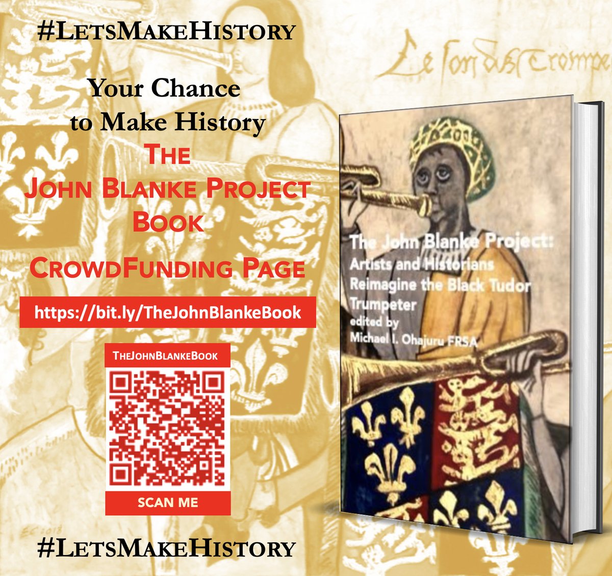 The  crowdfunding page for "The John Blanke Project: Artists and Historians Reimagine the Black Tudor Trumpeter" Book is open  crowdfunder.co.uk/p/publishing-t…   #LetsMakeHistory