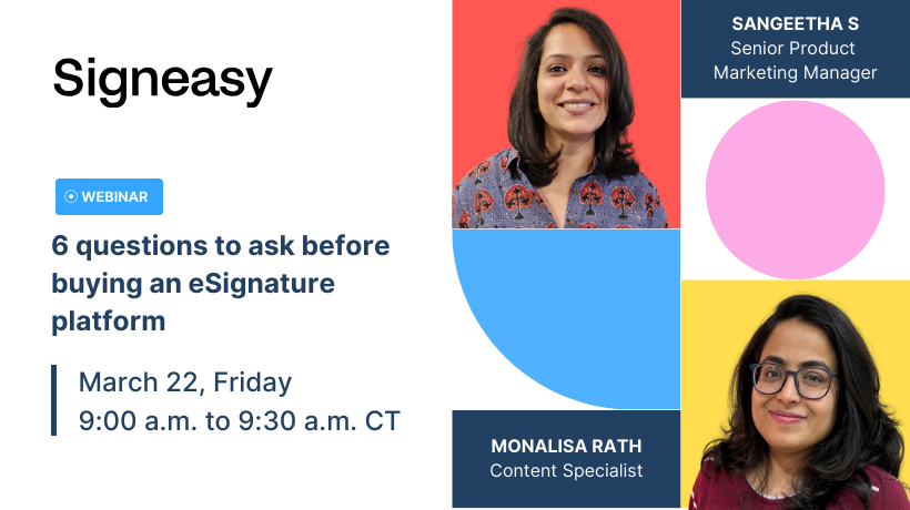 GetSigneasy's tweet image. Did you know 82% of contracts face delays without eSigning? 📈 Join us for a webinar where we unveil how to choose the perfect eSignature solution for your business. Simplify contracts and stay ahead of the curve! Register here: hubs.ly/Q02p4wCJ0

#eSignatures #contracts