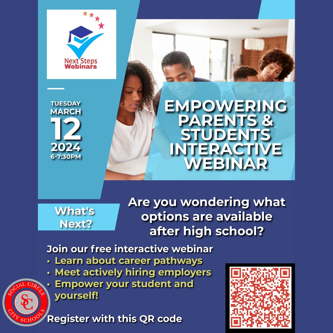 TONIGHT!
Join us for a FREE Interactive Webinar to learn more about your student's next steps after high school!
#sccsallin