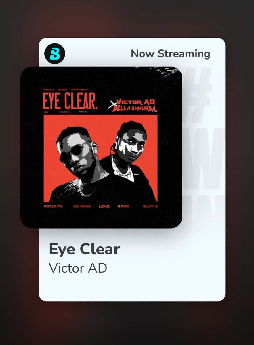 BoomplayNigeria's tweet photo. .@victor_adere linked up with @BellaShmurdato give us #EyeClear! 😮💨🔥
Listen to this jam on Boomplay! ➡️ https://t.co/8F0QkOpTJe
#HomeOfMusic https://t.co/ct2W5GBG1Q