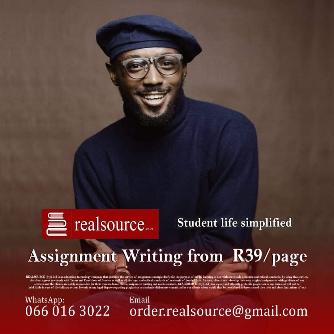 realsource_'s tweet photo. We write assignments in all modules
from just R39.
We meet any deadline.
WhatsApp Order: 066 016 3022
order.realsource@gmail.com
Terms and Conditions of Fair Use apply.
REALSOURCE (Pty) Ltd.
#studentlifesimplified
#OldMutualMustFall Ekurhuleni Gautrain https://t.co/Qo7LbMpTLq