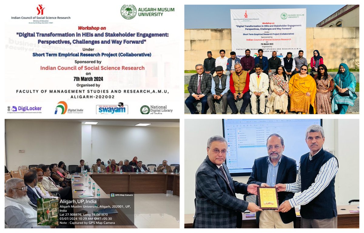 mohdnavedkhan's tweet photo. Aligarh Muslim University's Dept. of Business Admin organised Workshop for disseminating findings of ICSSR sponsored Short Term Collaborative Project "Impact of Digital India Initiatives in HEIs: A Study of Stakeholder Satisfaction". @icssr @AMUofficialPRO https://t.co/t5BLOsHMRT