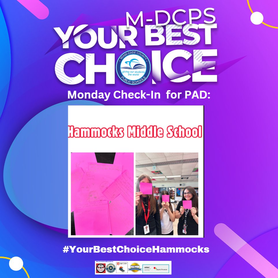 HammocksMiddle's tweet photo. Hammocks Middle's Monday Check-In for PAD: Students share how they would like to spend an extra hour of daylight.
@SuptDotres @MDCPSOperations @MDCPSSouth @miamimagnets @MDCPS @StdtSvcsMDCPS
#Check2Connect https://t.co/d7WQdbWUIk