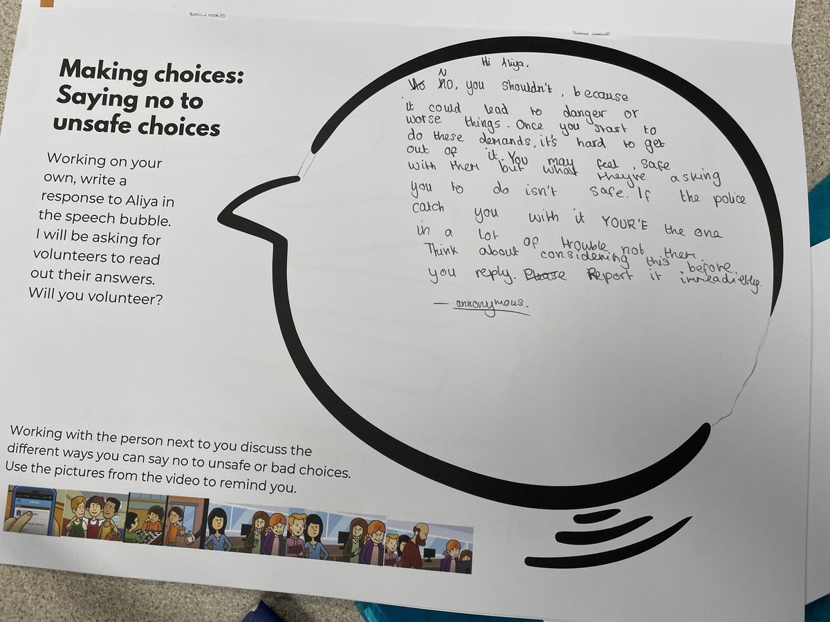 ‘I have learnt that carrying a knife gets you 4 years of prison. I have enjoyed writing to Aliya.’ ‘I have learnt how dangerous knife crime is. I enjoyed writing to Aliya.’ @wy_vrp @SaferKirklees #StopKnifeCrime @FearlessORG