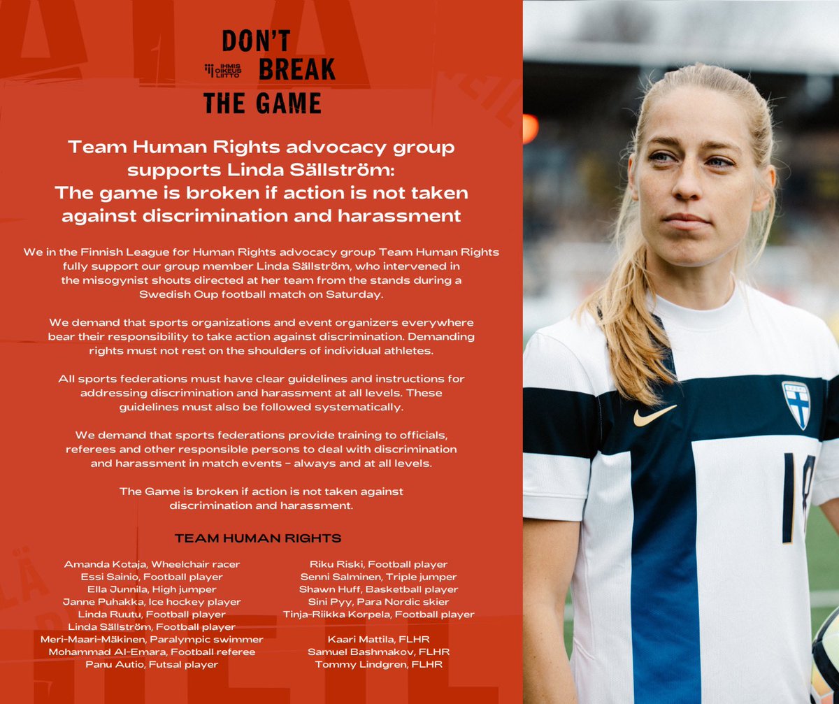 #DontBreakTheGame #ÄläRikoUrheilua #KrossaInteIdrotten
@LindaSallstrom