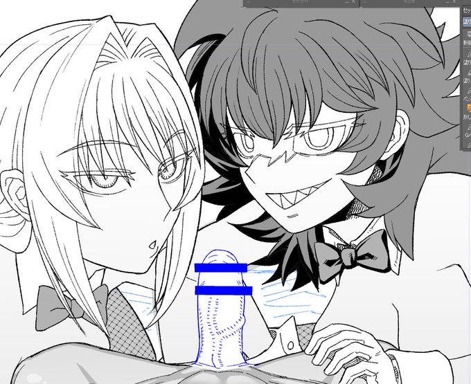 (R-18/進捗)Fantiaまとめ2023につける特典を描いています 差分込みで29枚になる予定です 