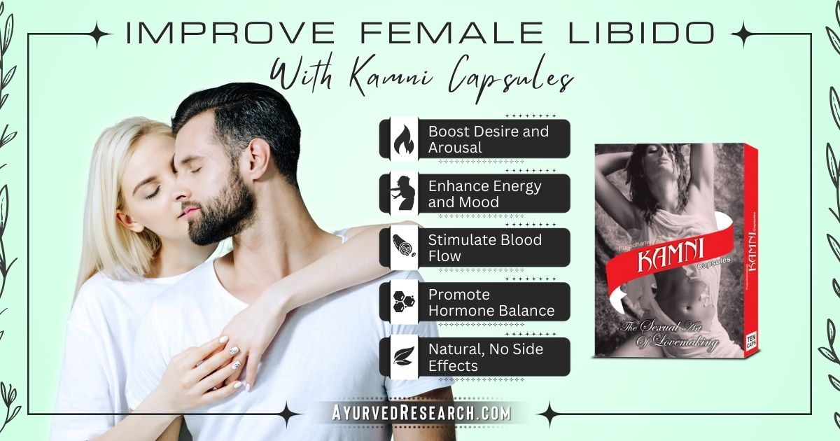How Can I Boost My Libido as a Woman?

Rediscover your fire! ✨🔥 ayurvedresearch.com/product/libido…

Kamni capsules provide a natural solution, harnessing the power of herbal ingredients to boost your desire and enhance intimacy.
#femalelibido #lossoflibido #reducedlibido #womenshealthcare