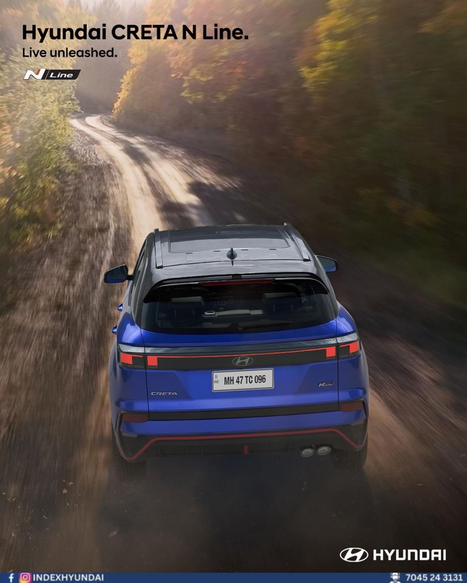 IndexHyundai's tweet photo. Unleash your inner thrill-seeker with the Hyundai CRETA N Line! Designed for those who dare to live unleashed, this powerhouse of a car promises an exhilarating drive every time. Get ready to turn heads with this exhilarating SUV!

#Hyundai #Hyundailndia #HyundaiNLine https://t.co/ufcKTLNP1U