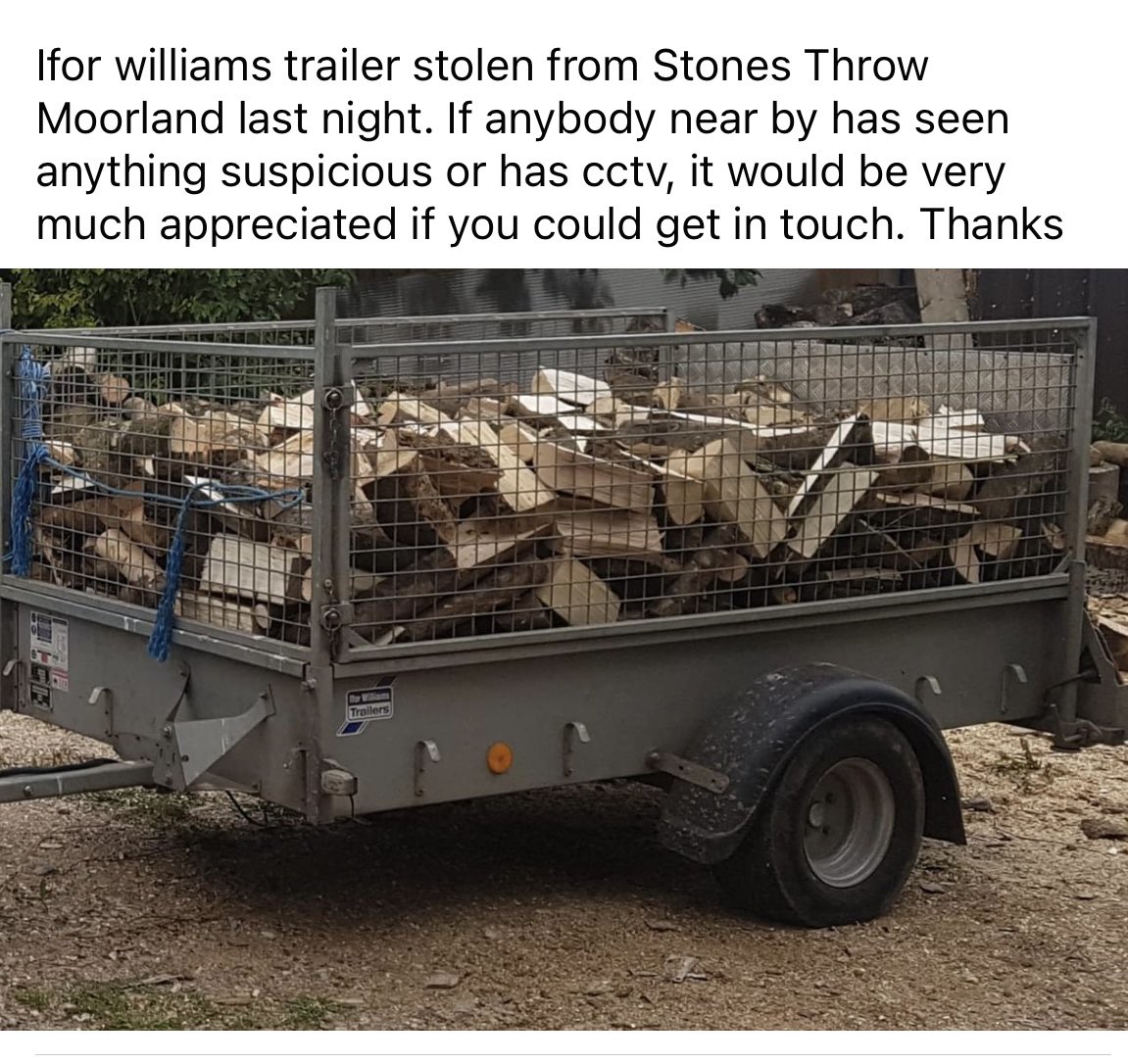 SouthWestFarm's tweet photo. Friends trailer has been stolen from Moorland, Somerset last night/early hours. Please share, make it too hot to handle! https://t.co/UUxcjfUe06