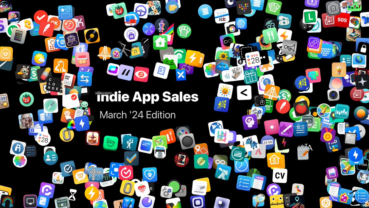 Today's the day! It's Indie App Sales, March '24 Edition! Over 275 apps - all by Indie Developers - are on sale today and tomorrow! Every category is represented, and there's something here for everyone - don't miss out! indieappsales.com #IndieAppSales