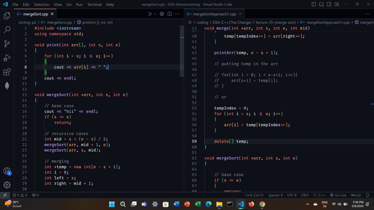 codeXoms's tweet image. Day 6 &amp;amp; 7 of learning #dsa and #reactjs.
Here I completed how to route in react using react router. In DSA I learnt some other concepts of recursion and merge sort. @striver_79