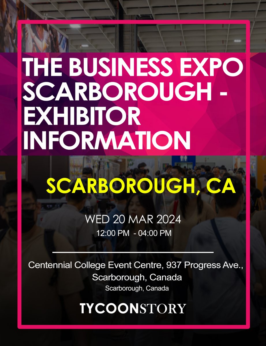 The Business Expo Scarborough - Exhibitor Information Will Be Held On Wed, Mar 20, 2024, In Scarborough, Canada.

#BusinessExpo #Scarborough #Networking #Exhibition #Entrepreneurship #BusinessOpportunities #Canada #BusinessNetworking #SmallBusiness #Marketing @allevents_in