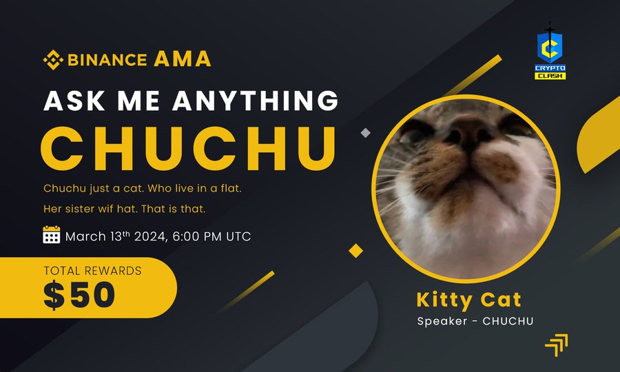 DudesIntelli's tweet photo. @CryptoThro Including $CHUCHU would be great! 
Their community and vision are tough. 
I am going to their #BinanceLiveAMA to learn more about them this MARCH 13 AT 6PM UTC!🗓️ https://t.co/TWD9OhgSHv
