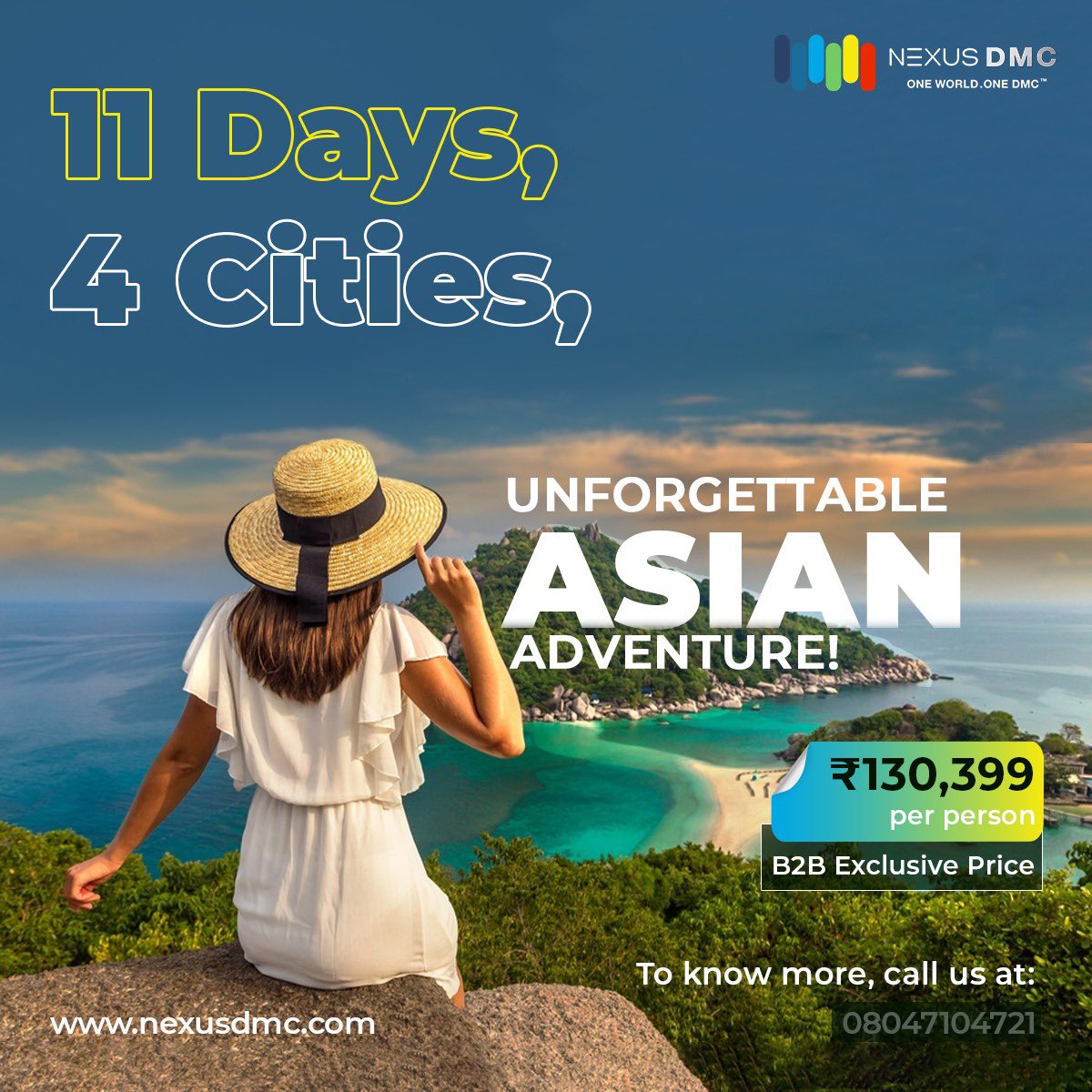 NexusDmc's tweet photo. Embark on an Epic Journey: 11 Days, 4 Cities, Countless Memories! Dive into the heart of Asia for an unforgettable adventure filled with culture, discovery, and excitement. Let the exploration begin!

To know more, call us at: 08047104721
https://t.co/ZAgVIW0sme

#NexusDMC https://t.co/chJljhJanR