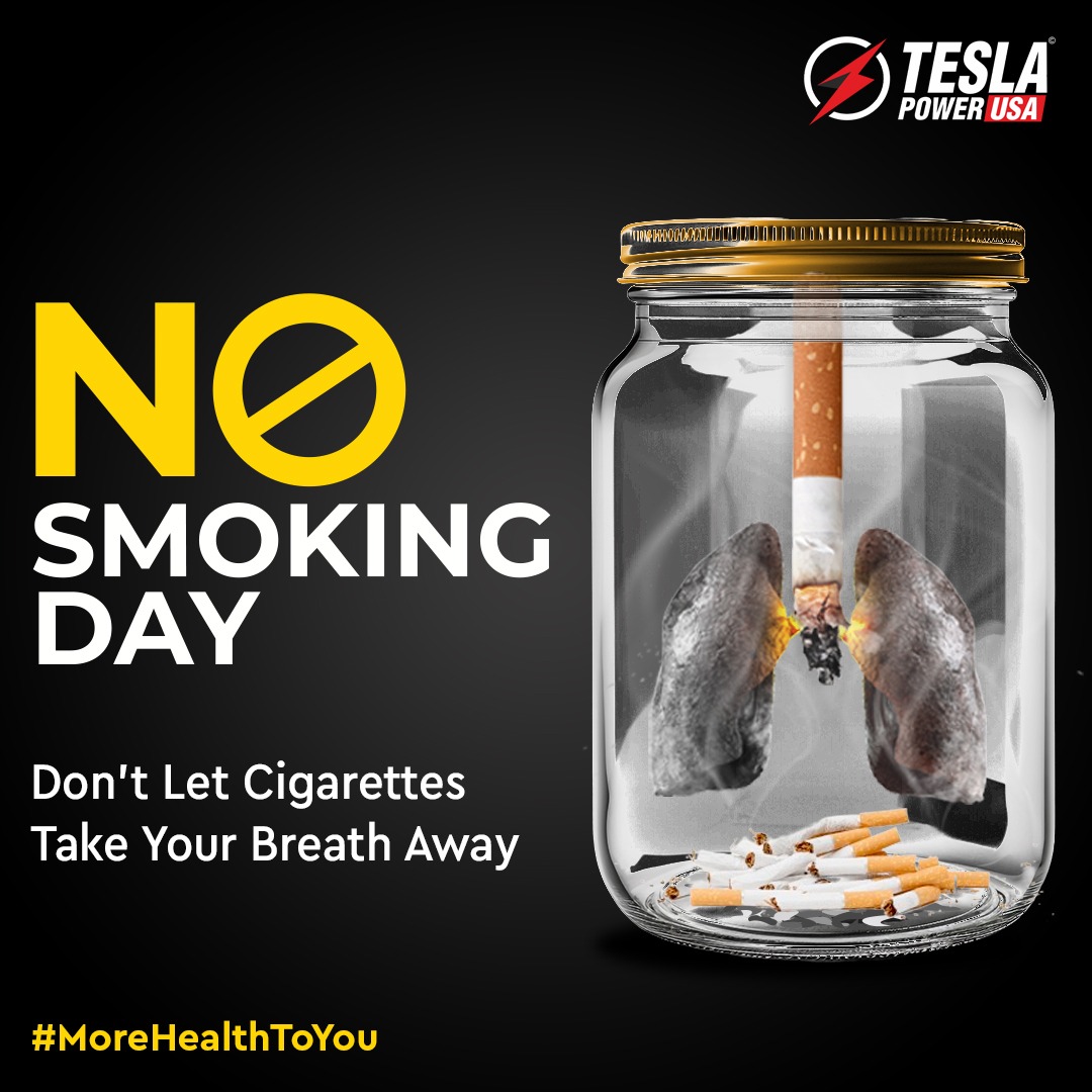 On this No Smoking Day, let's ignite a flame of awareness, extinguish the habit, and embrace a healthier lifestyle.
With Tesla Healthy Life, let's choose life over smoke.

#TeslaHealthyLife #MoreHealthToYou #NoSmokingDay
#HealthyChoices #EveryBreathMatters #RiseAbove
#ClearTheAir