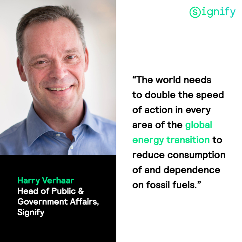 Today, we’re facing a trilemma: the concurrent climate, energy, and economic crises. Switching to #connectedLEDlighting can have a major impact, and the time to act is now. 👉 signify.co/48SwcMn #GreenSwitch #Sustainability