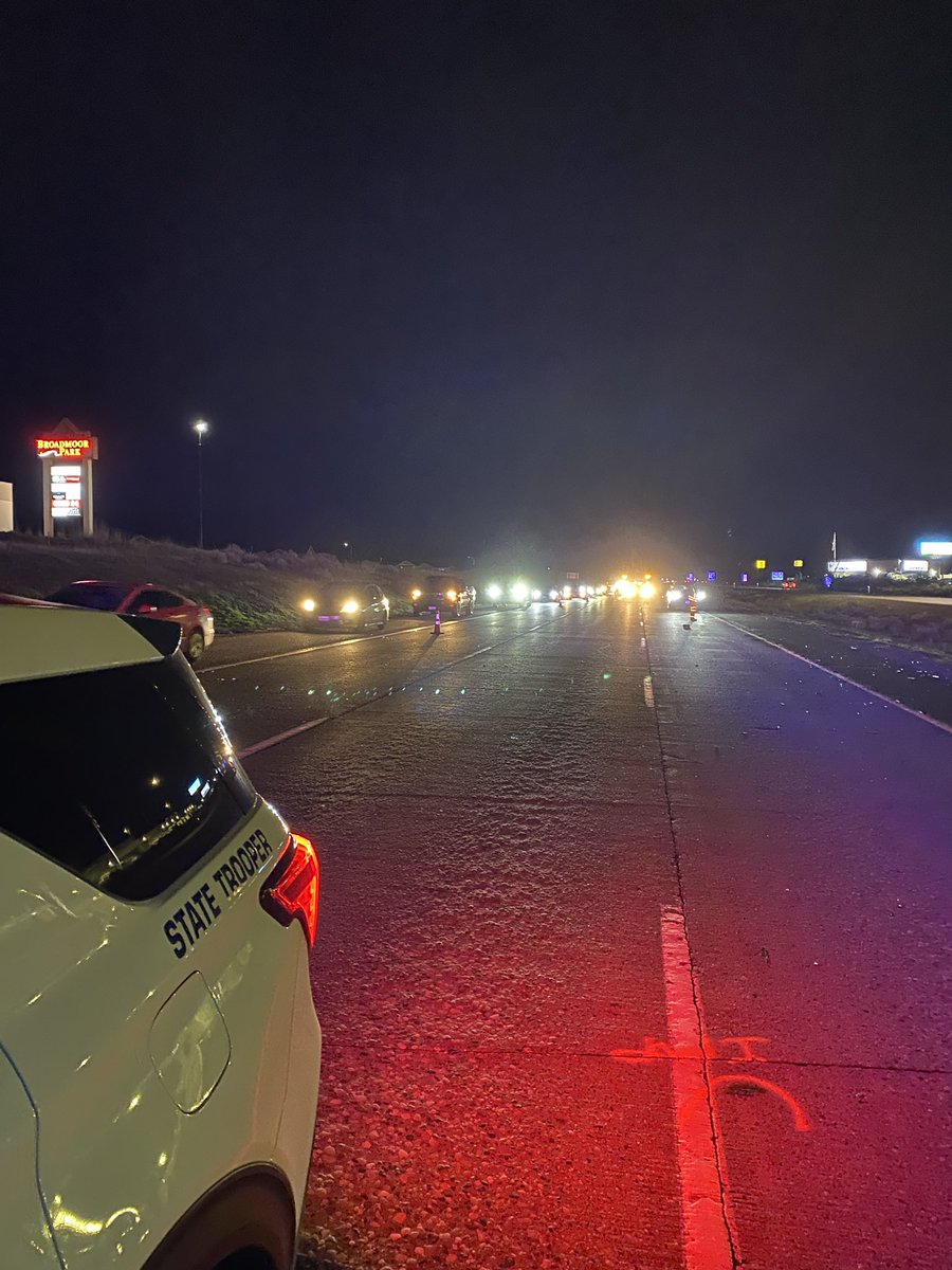 Traffic alert in Pasco. WSP is on scene of a car vs. pedestrian, fatality collision on I-182 near Road 100. Westbound lanes are closed but the right shoulder is open. 

Use caution in the area please.