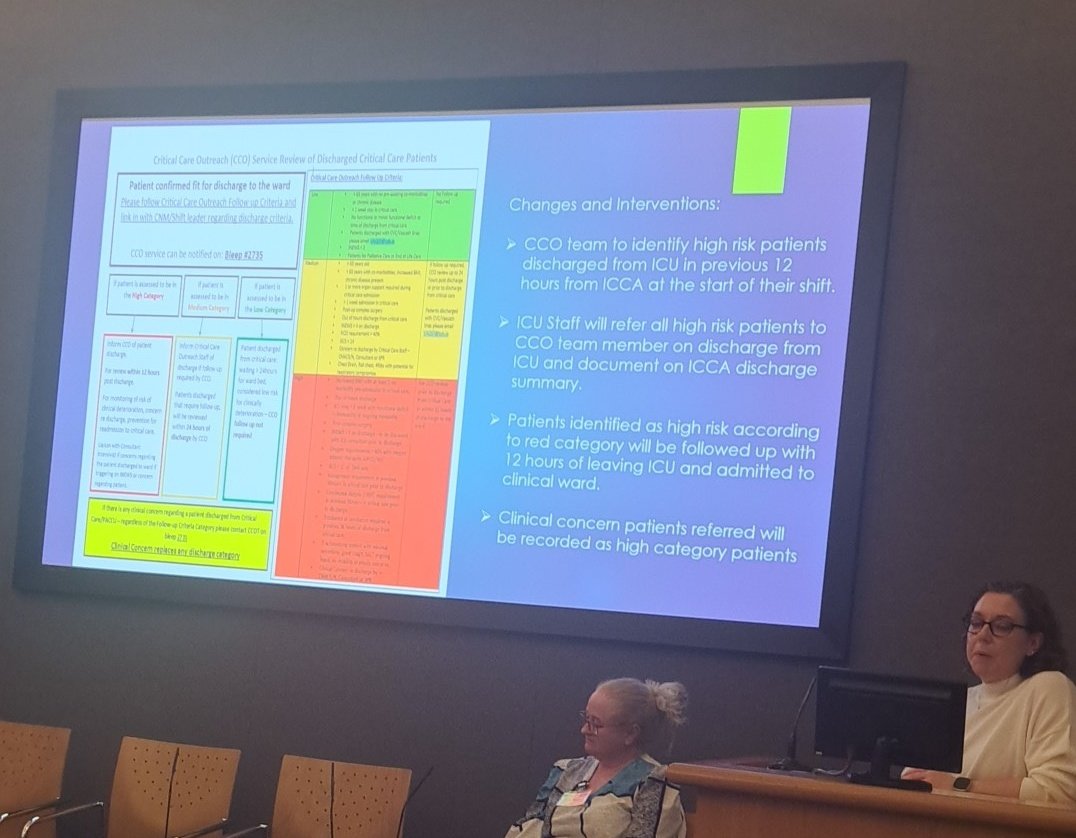 @eithne30 presenting the @ICUTallaght CCO Follow Up Review Criteria🚦 to facilitate prioritisation of review for DC pt's from right-patient-right-time 🚦🌟 @ICUTallaght . @NationalQPS @ainemlynch11 @lisadunne15gma1 #INoRFConf2024