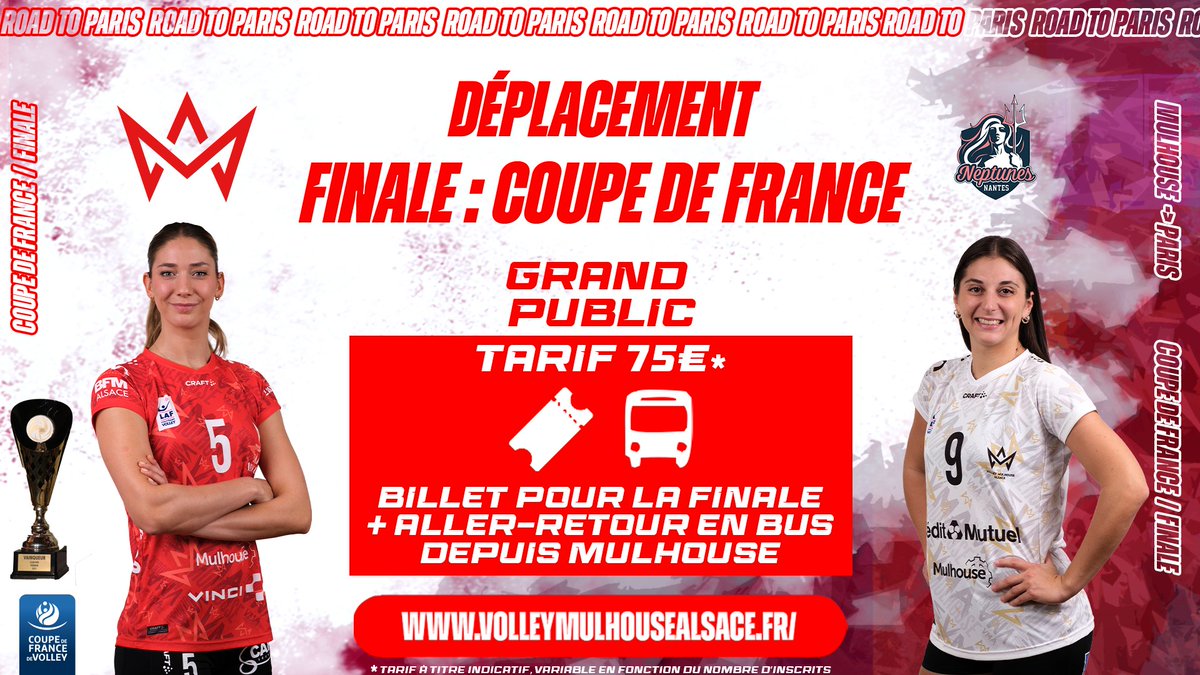 Mulhouse Alsace Agglomรฉration - m2A (@mulhouseagglo) on Twitter photo #Volley ๐ : le <a href="/VolleyMulhouse/">Volley Mulhouse Alsace</a> participe ร la finale de la Coupe de France face aux <a href="/neptunesnantes/">Neptunes de Nantes</a>, samedi 30 mars 2024 ร Paris ! Le #VMA organise un dรฉplacement en bus afin d'รชtre nombreux ร supporter l'รฉquipe.
โน๏ธ volleymulhousealsace.fr
<a href="/FFvolley/">FFvolley</a>
#ADNSport #FFVB #Mulhouse #Volley ๐ : le <a href="/VolleyMulhouse/">Volley Mulhouse Alsace</a> participe ร la finale de la Coupe de France face aux <a href="/neptunesnantes/">Neptunes de Nantes</a>, samedi 30 mars 2024 ร Paris ! Le #VMA organise un dรฉplacement en bus afin d'รชtre nombreux ร supporter l'รฉquipe.
โน๏ธ volleymulhousealsace.fr
<a href="/FFvolley/">FFvolley</a>
#ADNSport #FFVB #Mulhouse