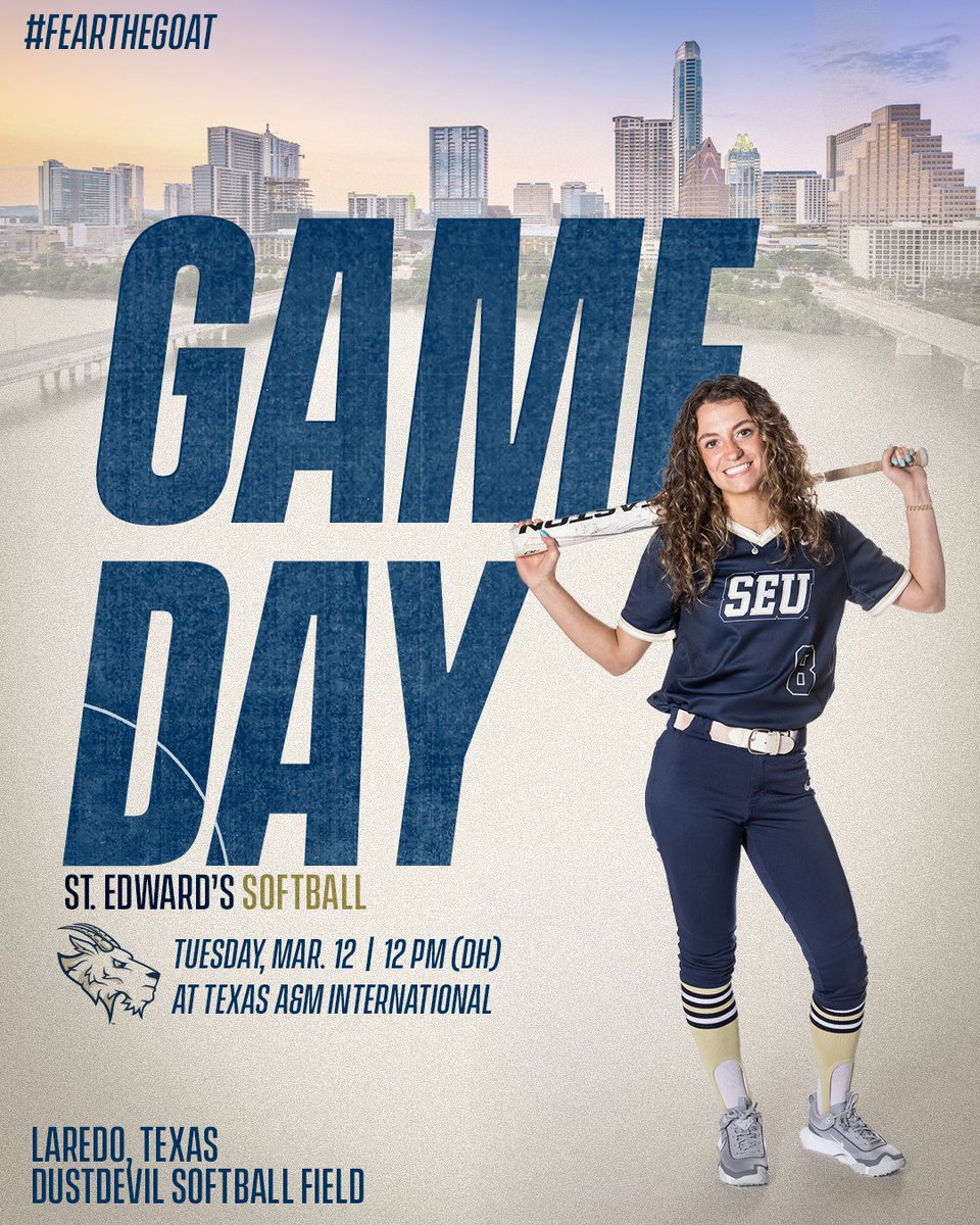 St. Edward's Hilltoppers (@seuathletics) on Twitter photo #GAMEDAY | <a href="/SEUSoftball/">St. Edward's Softball</a>
π Texas A&M International
β° 12 PM (DH)
π Laredo, Texas
πΊ tinyurl.com/mr4xathj
π tinyurl.com/3vhwja9w #GAMEDAY | <a href="/SEUSoftball/">St. Edward's Softball</a>
π Texas A&M International
β° 12 PM (DH)
π Laredo, Texas
πΊ tinyurl.com/mr4xathj
π tinyurl.com/3vhwja9w