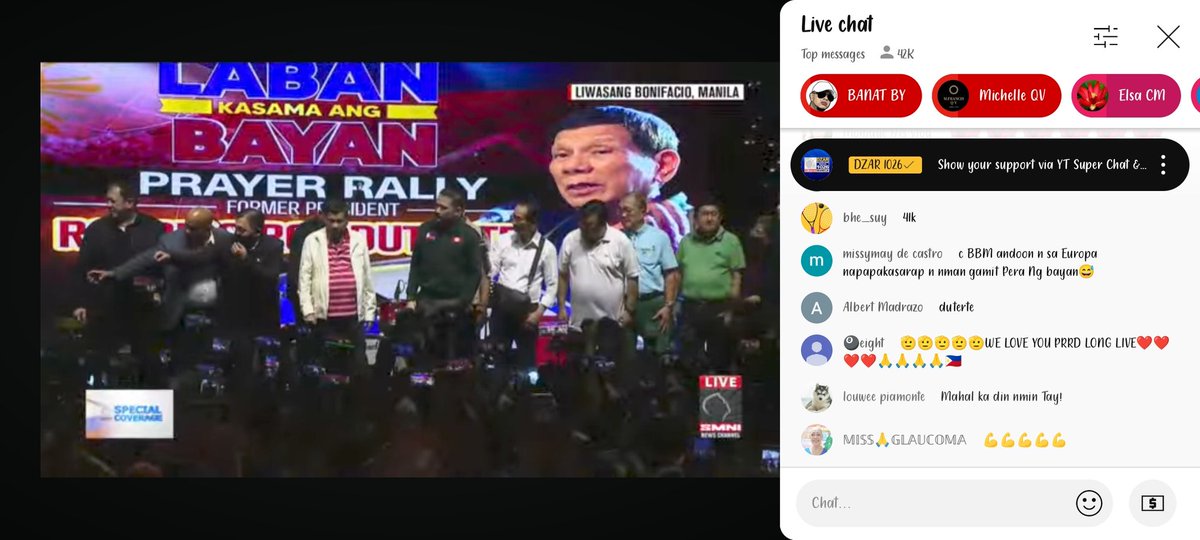SaraAll2028's tweet photo. 42k live viewers
FPRRD at Liwasang Bonifacio
Laban Kasama Ang Bayan
#NoToChaCha
#NoToPi
#HindiMOOEPeraYan
https://t.co/6lsPuOVrKD https://t.co/h2cYgf933r