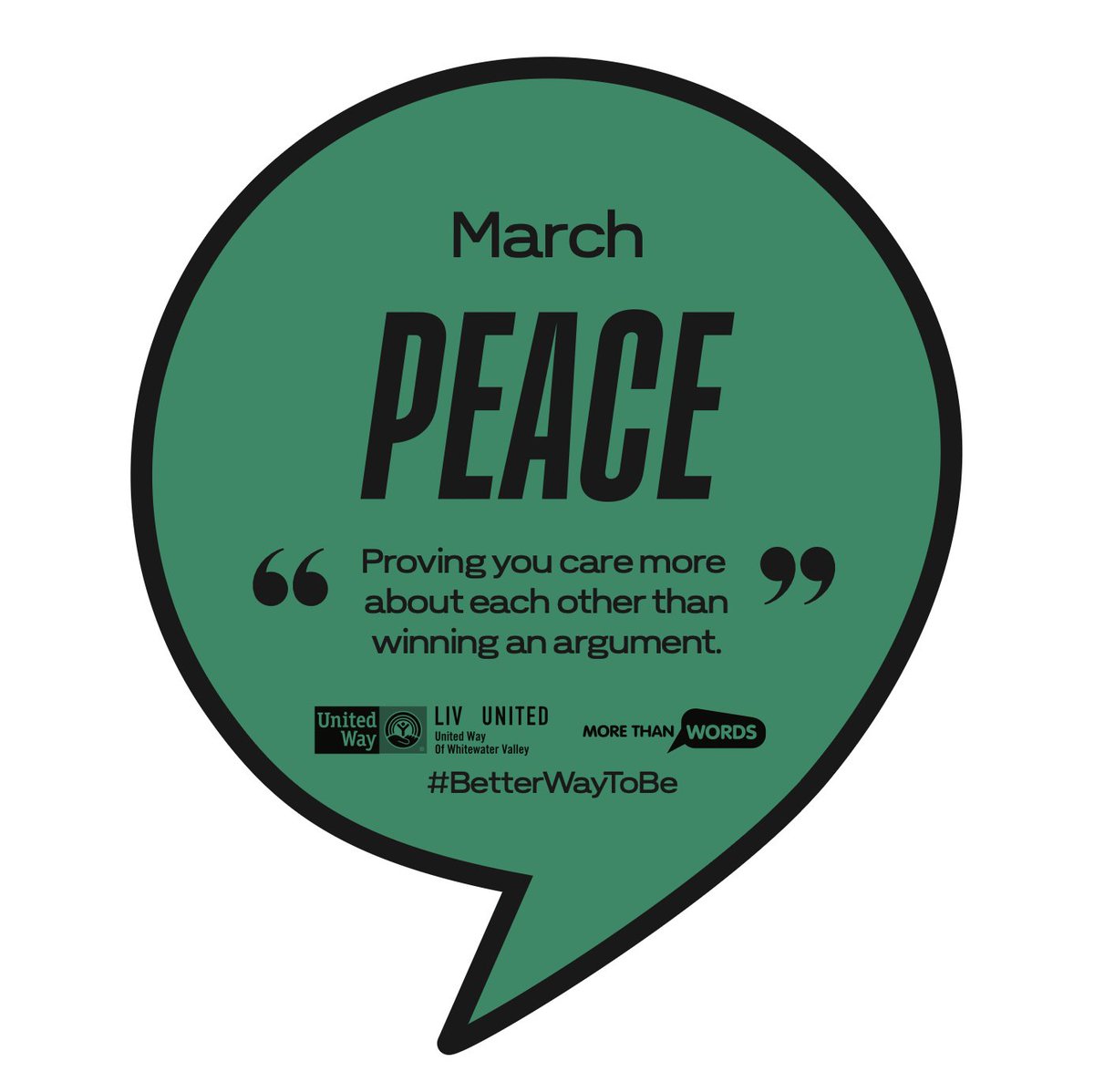 We’re back with @betterwaytobe 's Word of the Month: Peace ☮️ In a time where tensions run high and conflicts seem endless, it's crucial to remember that peace isn't just a lofty ideal—it's a fundamental necessity for humanity's well-being. #morethanwords #betterwaytobe #UWWV