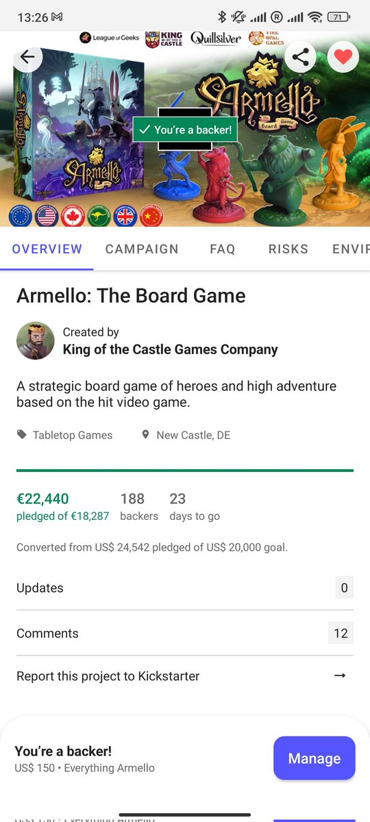 Couldn't have backed it faster if it tried. Thanks <a href="/KotCGames/">King of the Castle</a> and <a href="/ArmelloGame/">Armello</a>!
