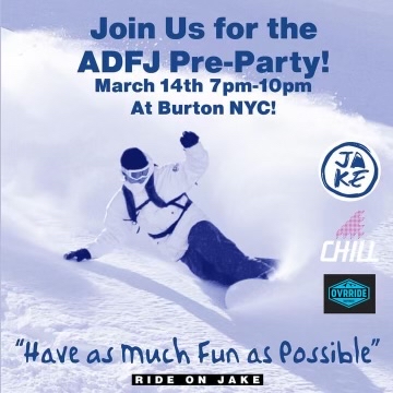 Every year, we celebrate snowboarding &amp; the life of Jake Burton Carpenter with “A Ride For Jake Day”.  

On 3/16 we head to @bluemtresort. On Thu 3/14, we get together <a href="/burton/">Burton</a> NYC to plan the day. 

🎟️ RSVP to Party adfjnyc2024.splashthat.com

🚌➡️🏔️ 3/16 ovrride.com