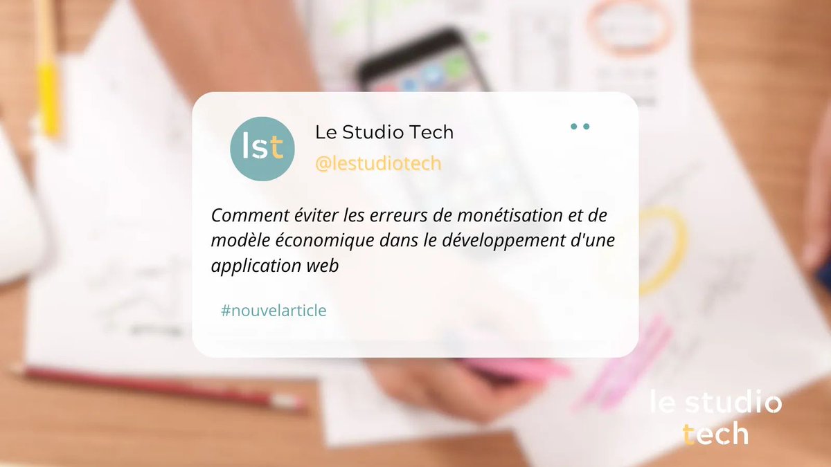 lestudiotech's tweet photo. Comment éviter les erreurs de monétisation et de modèle économique dans le développement d'une application web

#Web #Application #Conception #Developpement

Article complet disponible sur le site du Studio Tech : https://t.co/0xJSvqO2br https://t.co/6EGdDahQRM