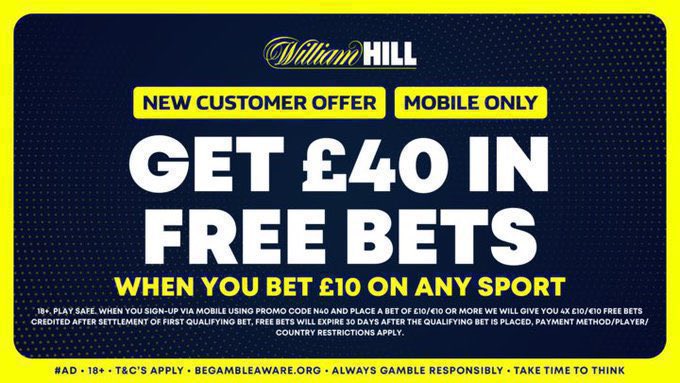 tipindexracing's tweet photo. 🐴 GET £40 TO USE AT #CHELTENHAM! 🐴

💰 Get £40 to use when you sign up to William Hill &amp; bet £10 on ANY Sport! 💰

⬇️ HIT LINK BELOW TO CLAIM ⬇️

👉 https://t.co/fPrzxrPTdR 👈

#Ad | New Customer Offer | Code P40 | 🔞 | T&amp;C’s Apply | https://t.co/Ac9QbPlGuX #CheltenhamFestival https://t.co/L6KS6jCaxP