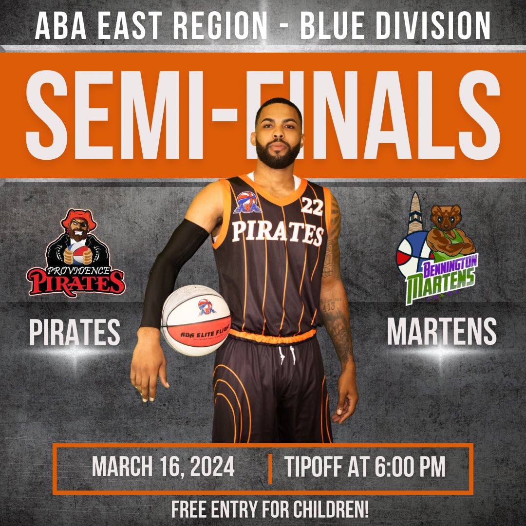 The countdown is on!! 5 days until we face the Bennington Martens at home!🏀🏴‍☠️

#GoPirates | #OurTeam
#americanbasketballassociation #ProvidenceRI