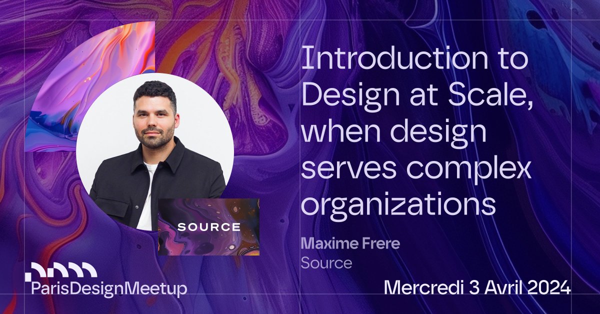 Algolia (@algolia) on Twitter photo The #ParisDesignMeetup is coming soon (April 3rd)🗓️
Here's one of the speaker who'll give a talk at the event!
⤷ 🙋♂️ @Maxime_Frere from <a href="/source_paris/">Source.paris</a>
⤷ 🗣️ "Introduction to Design at Scale, when design serves complex organizations"
⤷ 🔗 RSVP meetup.com/fr-FR/paris-dr… The #ParisDesignMeetup is coming soon (April 3rd)🗓️
Here's one of the speaker who'll give a talk at the event!
⤷ 🙋♂️ @Maxime_Frere from <a href="/source_paris/">Source.paris</a>
⤷ 🗣️ "Introduction to Design at Scale, when design serves complex organizations"
⤷ 🔗 RSVP meetup.com/fr-FR/paris-dr…