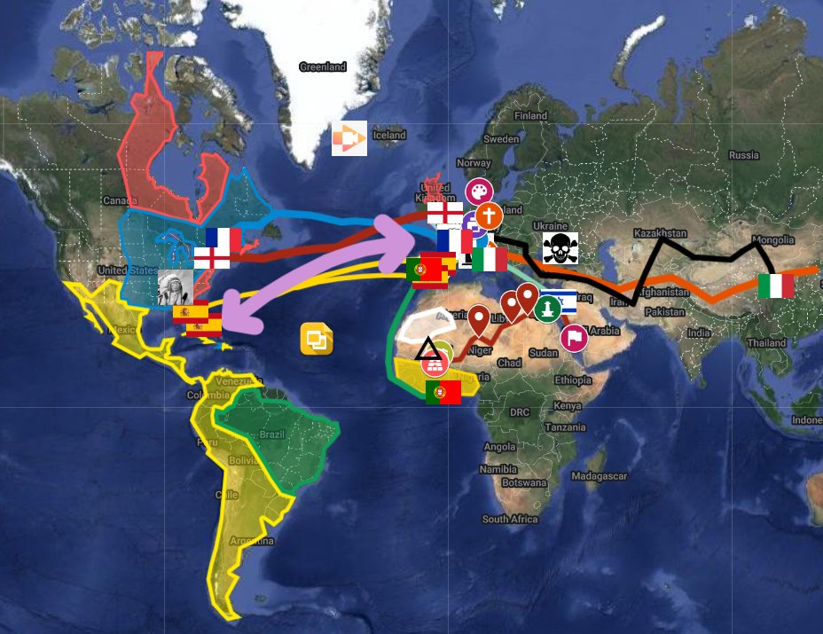 GarthHolman's tweet photo. In @mrORIStech session on building creators not consumers.  Liked the different options he showed.  Just a #mymaps example of year long 12 year old portfolio on content from SS course.  #BMSBison https://t.co/bRqu1A6LQ1 #NEOTECH24 https://t.co/6FITgi7hth