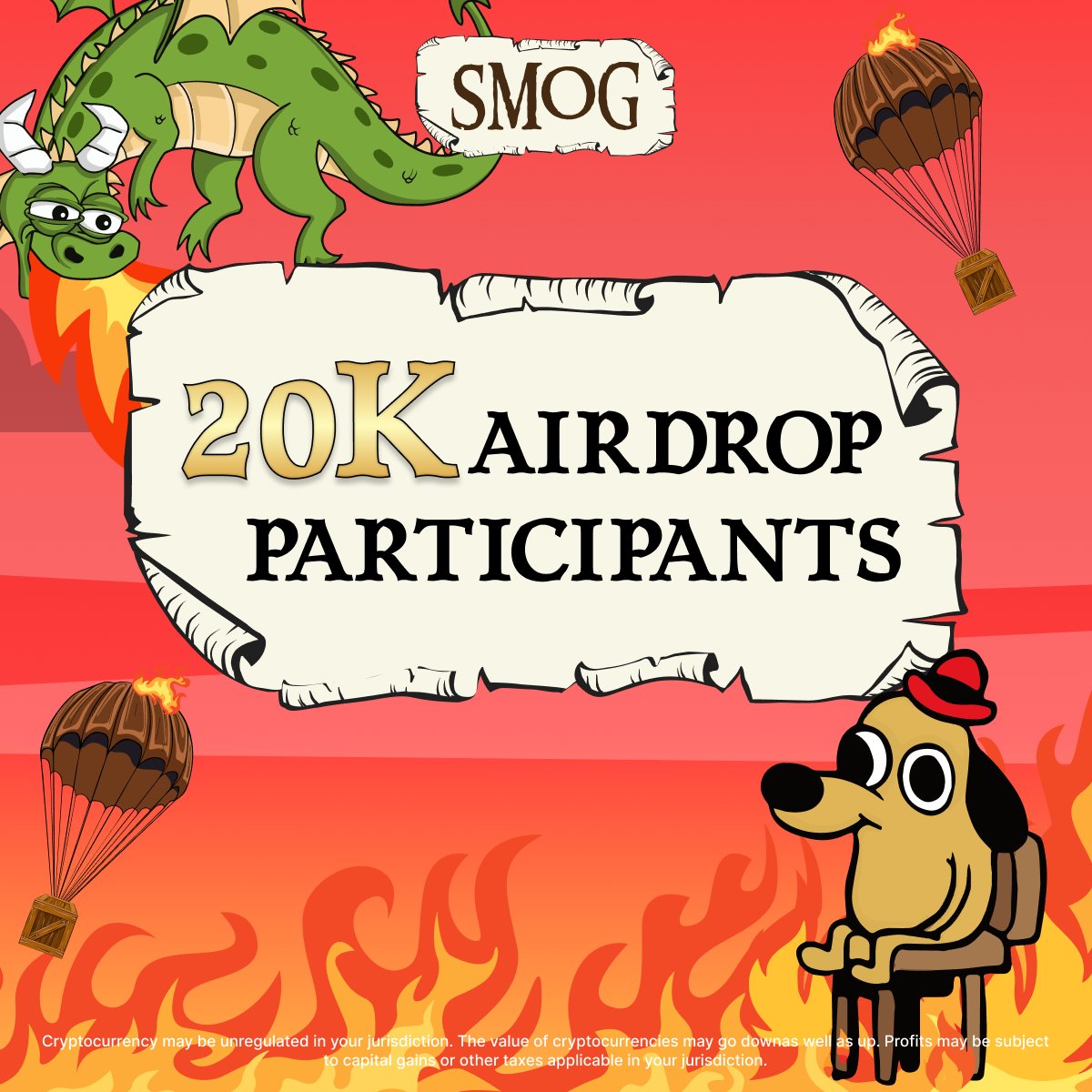 🐲 The #SMOG Airdrop reaches 20,000 participants! 🎉

A massive thank you from the #Dragon! 🙌🔥

Make sure to complete your daily quests on #Zealy to supercharge your scores ahead of the impending $SMOG #Airdrop! 🚀💪🪂

bit.ly/SmogAirdrop

#SMOGSOAR #SMOGAirdrop #Solana