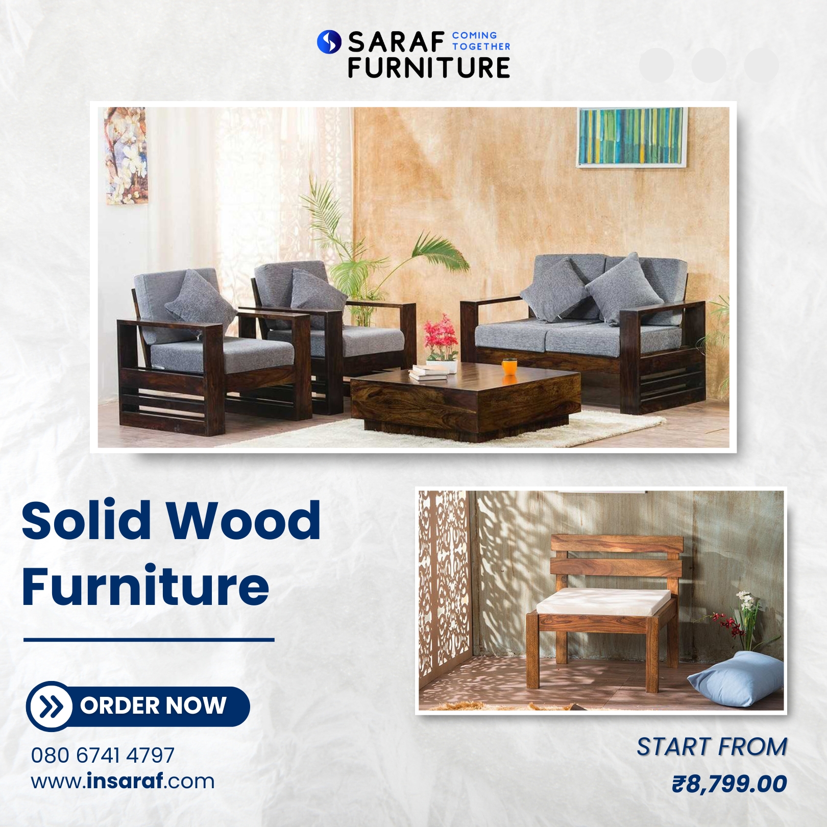 Insaraf wooden sofa online