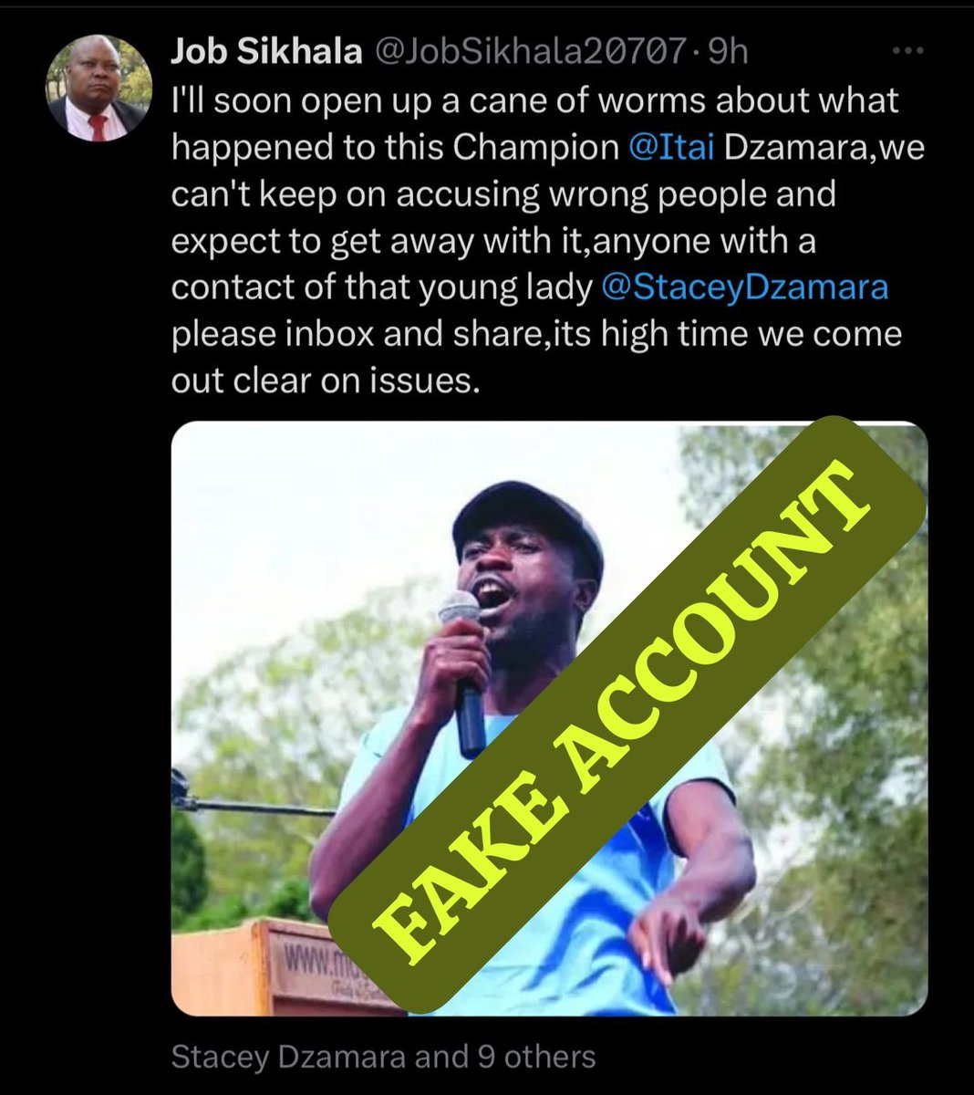 This account is fake and run by the people who might be responsible for the heinous disappearance of Itai Dzamara, and we know who they are. Evil murderers of our people.