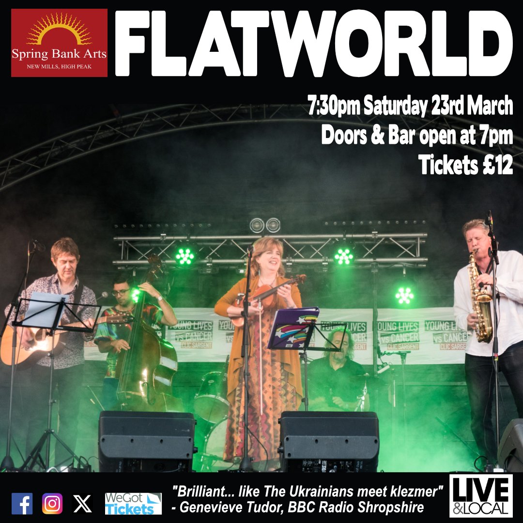 Lose yourself in songs from the folk traditions of Eastern Europe and beyond with an accessible and modern flair. This feel-good five-piece will leave you whistling all the way home. wegottickets.com/event/608008 #springbankarts #newmills #folkmusic #livemusic #events #visitnewmills