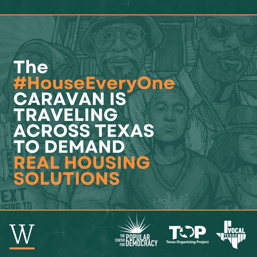 WGF Grantee @PopDemoc will be joining their affiliates, @organizetexas and @vocaltexas, to host the Cultural Caravan Festival with the most radical voices in hip hop. The #HouseEveryOne caravan is traveling the state to demand real housing solutions. Follow @PopDemoc for updates!