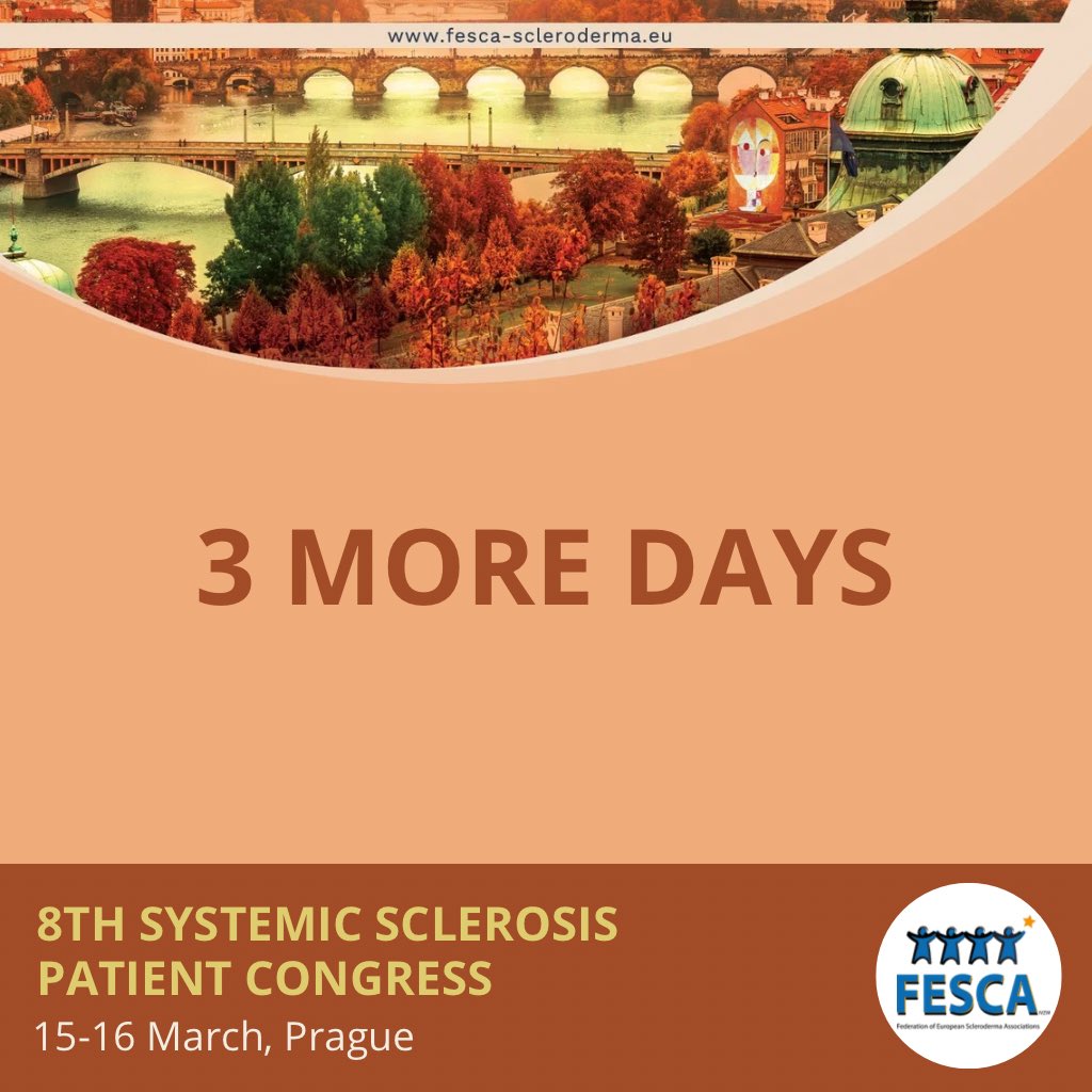 Fscleroderma's tweet image. The #SystemicSclerosis World Patient Congress opens its doors in just a few days! Designed by patients for patients, the event will feature renowned speakers from the field of #Scleroderma & sessions with patient experts. Read more: fesca-scleroderma.eu/patient-congre… #SSCPatientCongress