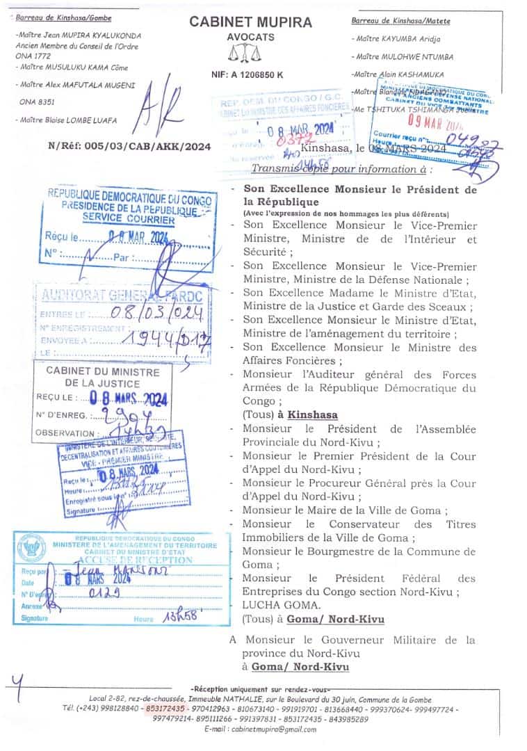 NdooleJunior's tweet photo. #GOMA-#DOSSIER ARRÊTÉ PORTANT DÉSAFFECTION DU CIMETIÈRE DE L'#INTIG:Saisant le gouverneur militaire a.i du #Nord-Kivu,le Général Major Peter #CIRIMWAMI,pour demande du report de l'arrêté portant désaffection d'une portion de terre du cimetière de l'#ITIG chose faite ce 11 Mars https://t.co/iF80t9hjQQ