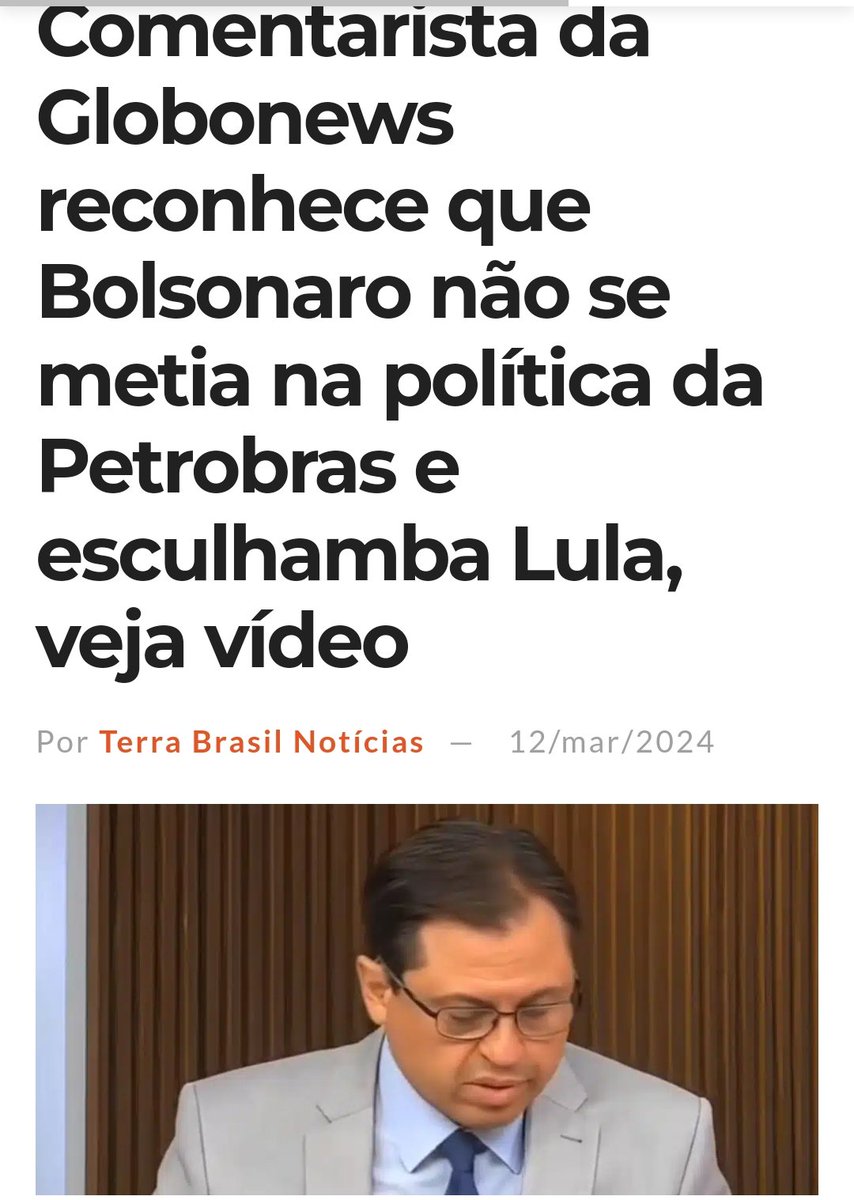 LulaMentiroso1's tweet photo. Comentarista da Globonews reconhece que Bolsonaro não se metia na política da Petrobras e esculhamba Lula.

Nós avisamos.  🤷🏿‍♂️ https://t.co/FWirFo5JUz