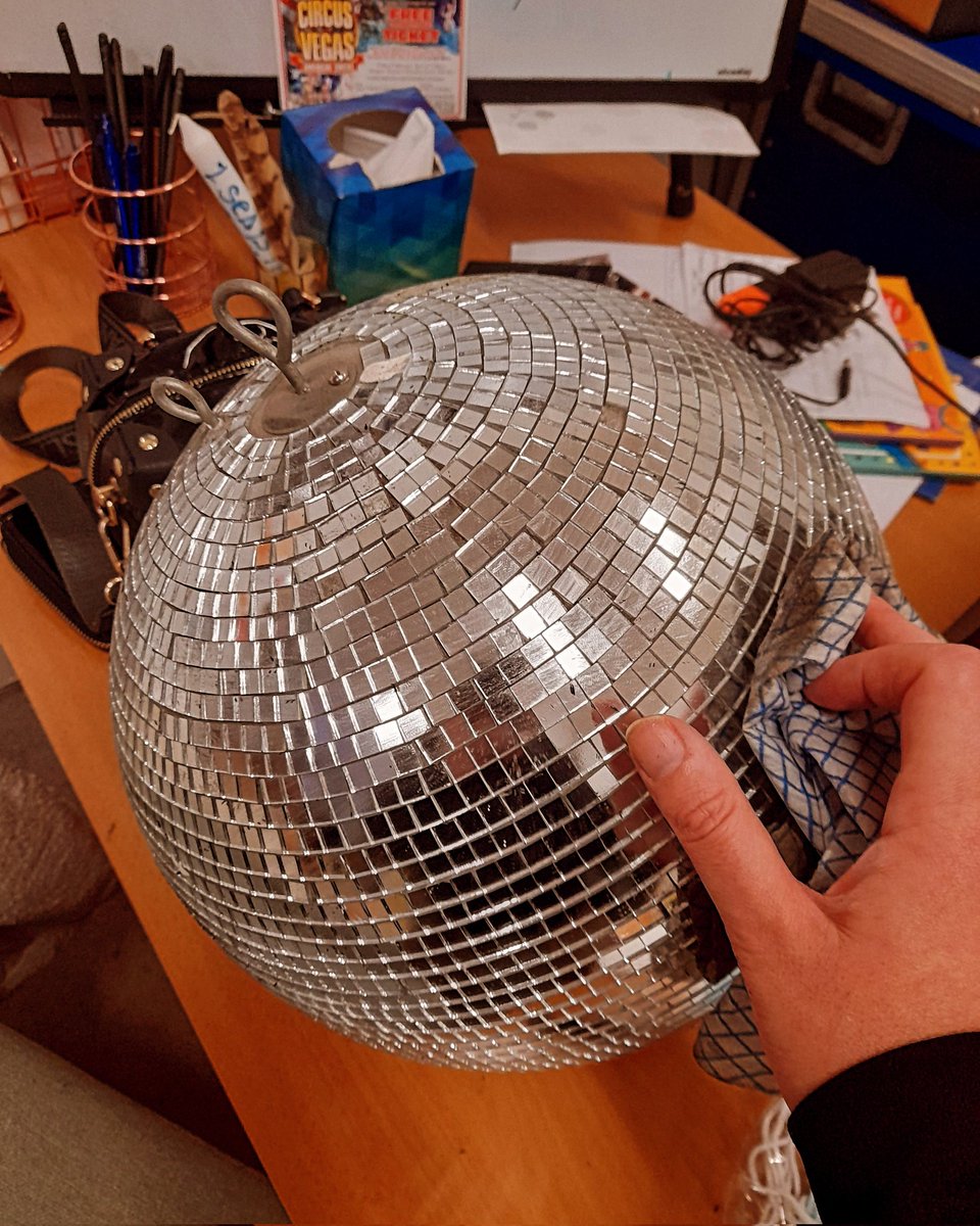 Im so excited for @SunnyGRadio and my poetry show, #ExpressYourself. Sunny G are having a renovation of our studio space from lottery funding. The work has started and I cant wait to be in our new studio delivering you poetry! Heres me cleaning the disco ball. #carlawoodburn 📻