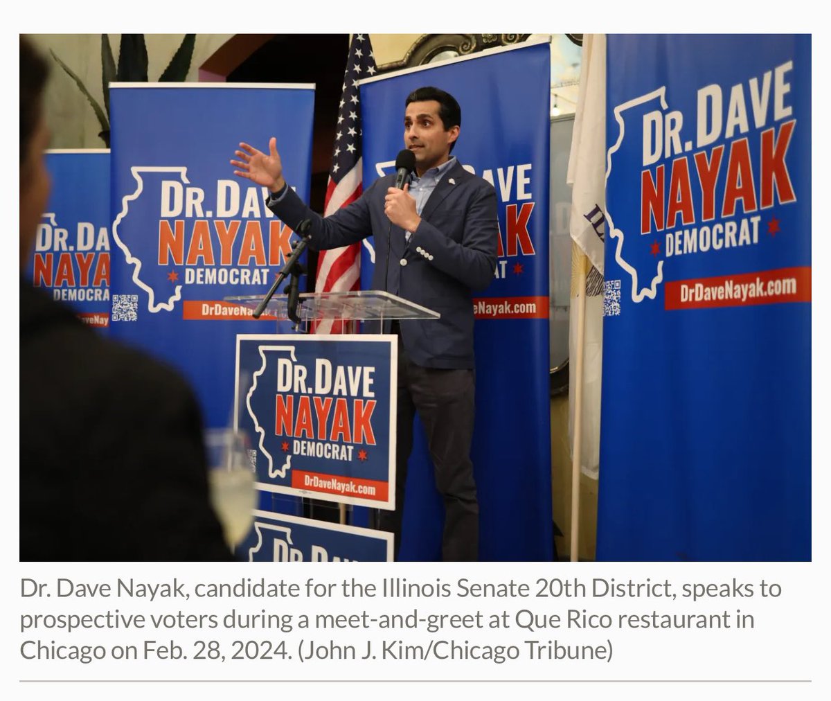 drdavenayak's tweet photo. Our #DDN4SD20 campaign is peaking exactly when needed.

Thanks to @chicagotribune for the profile of our #SD20 race.

#Punch64 and let’s bring the victory and change our people need.

Dave 🤜🤛 #DDN4IL https://t.co/sG8Dwe8BrP