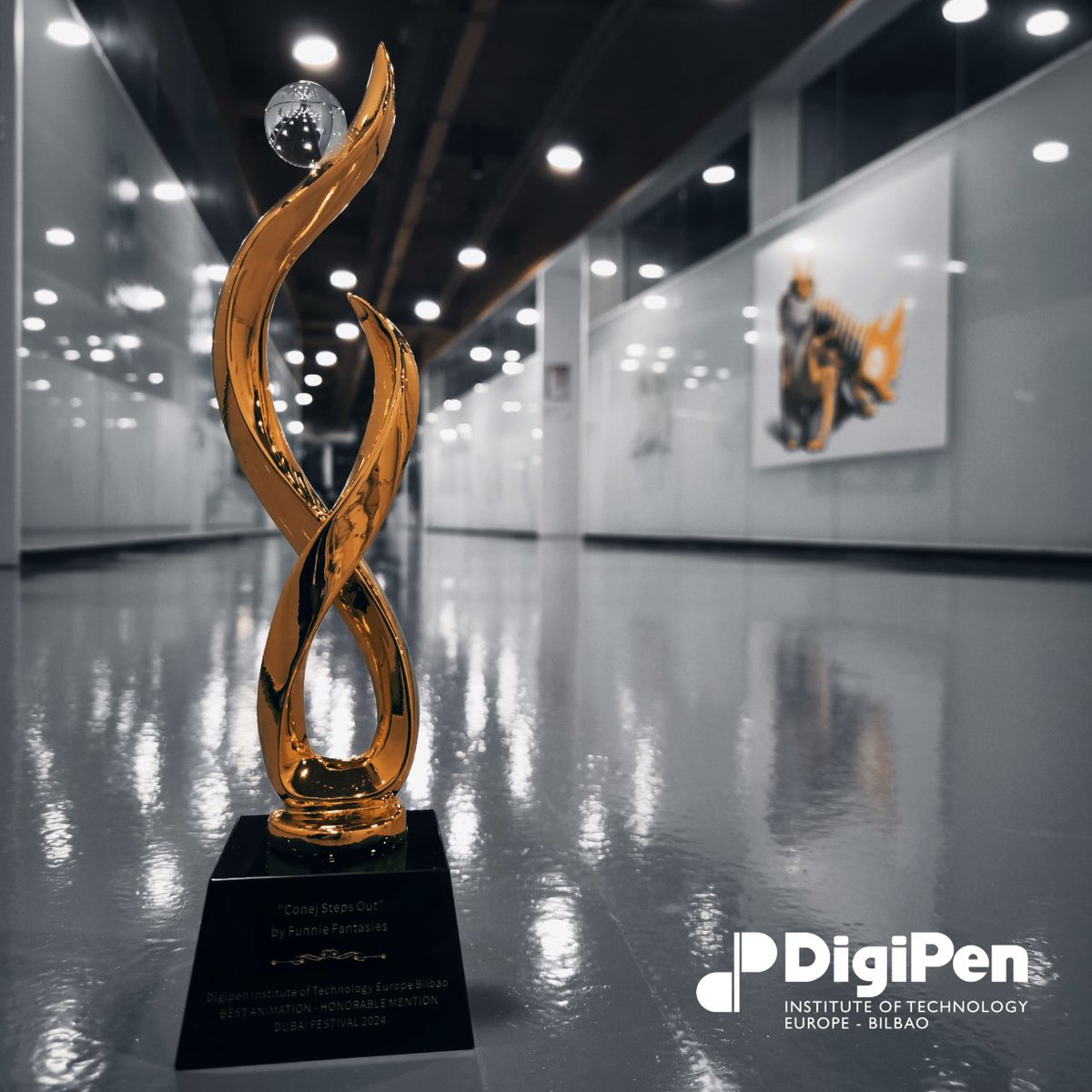 Conej Steps Out, created by students of DigiPen Europe Bilbao, has brought home yet another award! 🏆  Best Animation - Honorable Mention Award from the Dubai Festival 2024 🎬   Great job, and here’s to the film’s continued success! #DigiPen CC Director: @pabloriogomez5