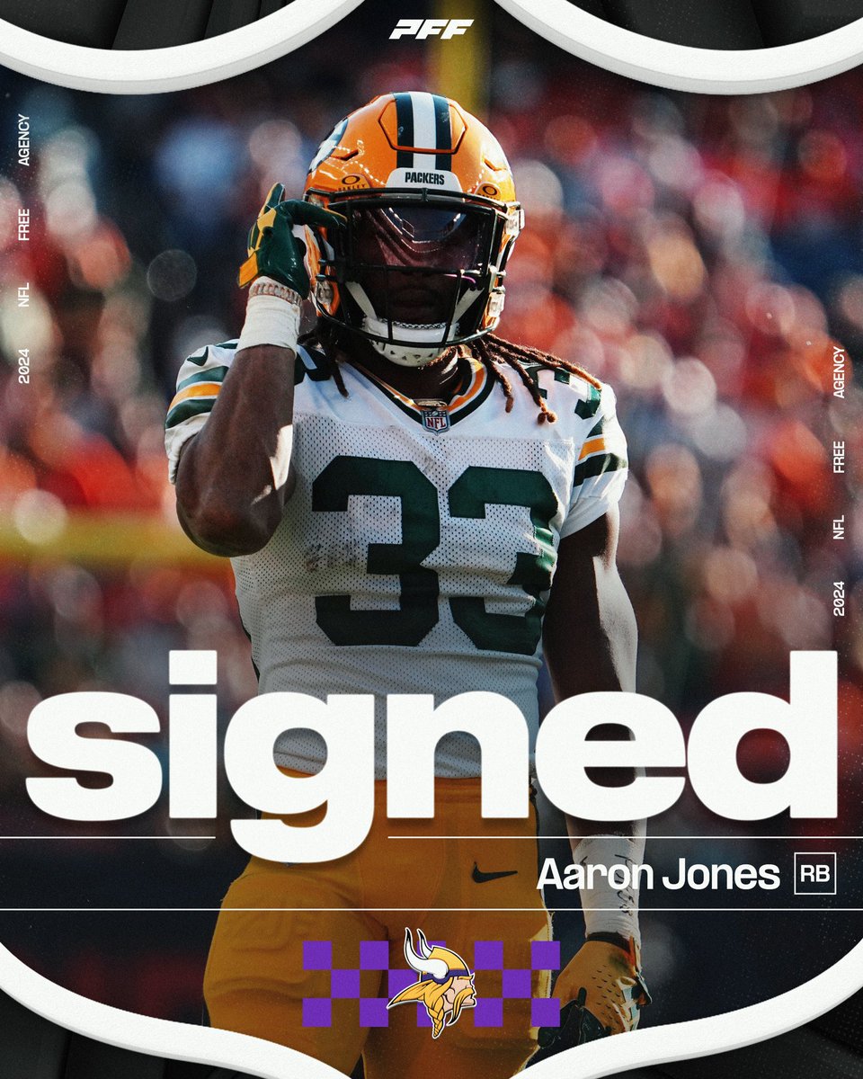 Aaron Jones is signing with the Vikings, per <a href="/DMRussini/">Dianna Russini</a>