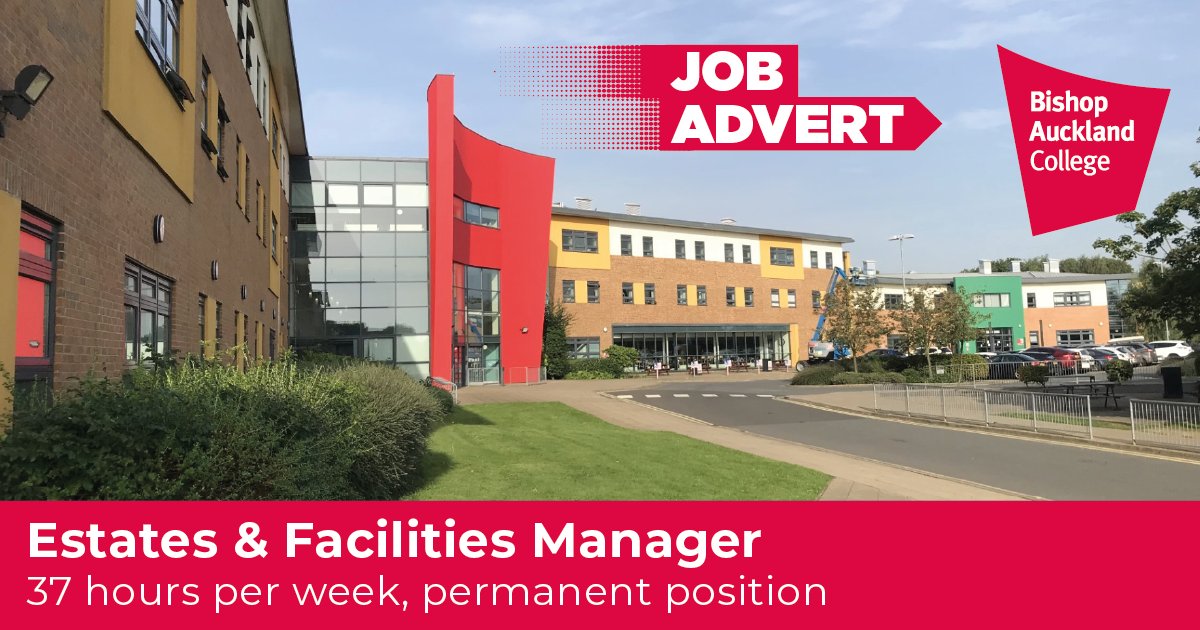An exciting opportunity has arisen at Bishop Auckland College for an Estates and Facilities Manager.

Salary: £39,839.74 pa
Closing date: 25 March 2024 at 12 noon

For further information and to apply, please follow the link
bacoll.ac.uk/Vacancies/2324…