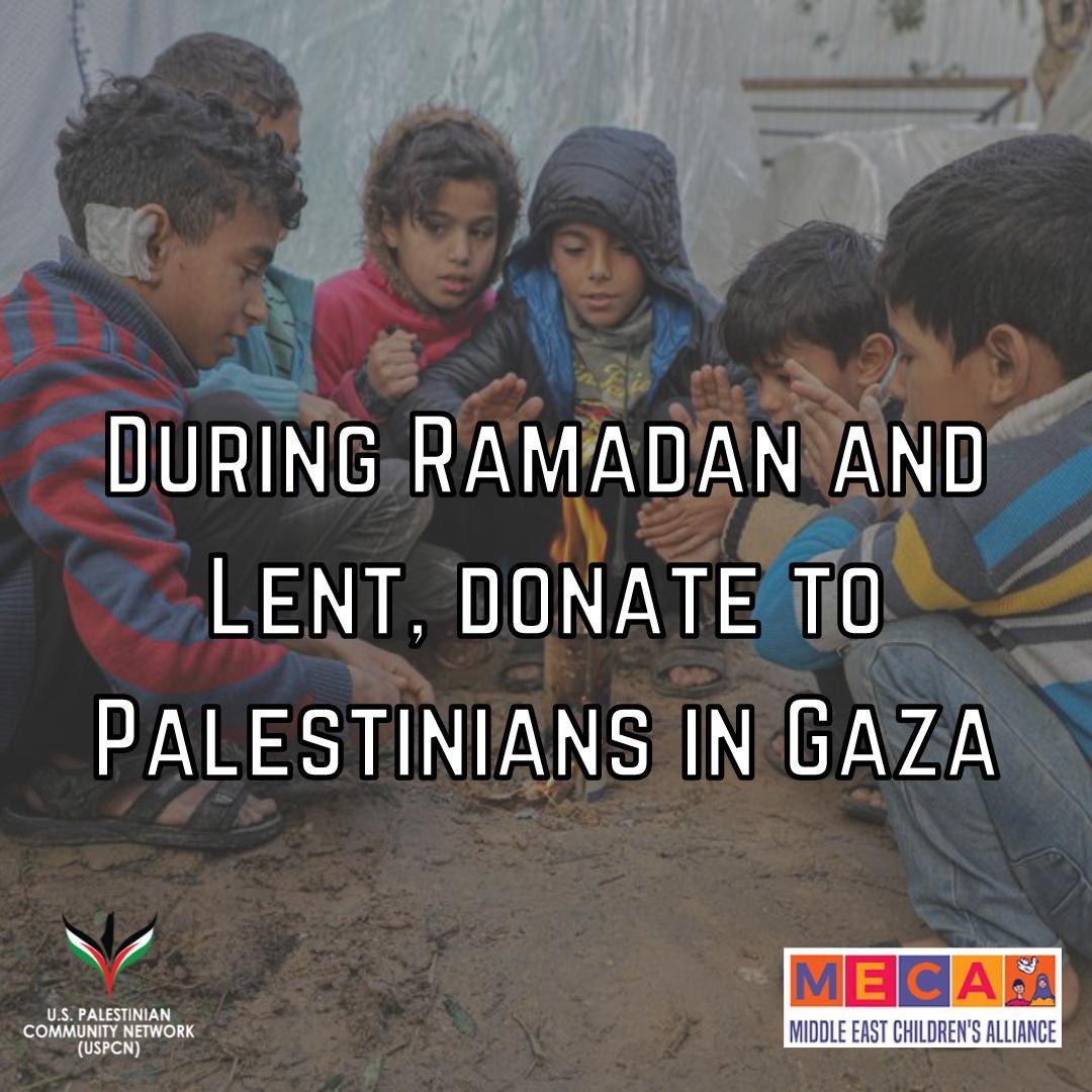 As the world observes the blessed days of #Ramada2024 and Lent, we call on the global community to continue supporting our people in Gaza who are being genocided by Israel with U.S. weapons & money. 

Please donate NOW to Palestinians in #Gaza here: secure.everyaction.com/6QpeACExNkaVMd…